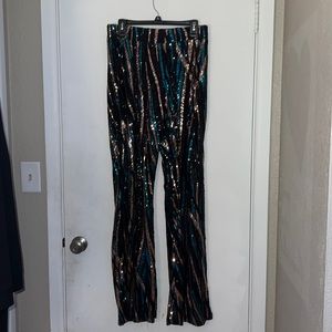 Sequin Flare Pants